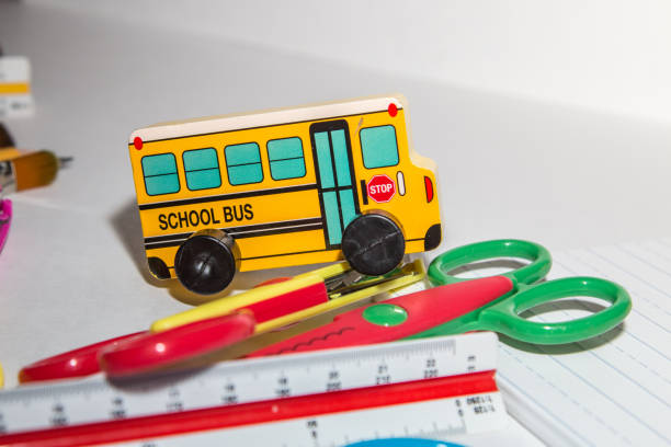 istock Yellow school bus toy vehicle 867228400