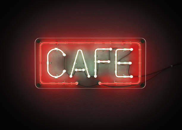 istock Cafe sign made from neon alphabet on a black background. 867236202