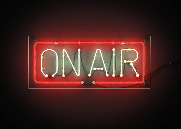 istock ON AIR sign made from neon alphabet. 867238438