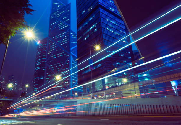 istock traffic trails in downtown hong kong 867239466