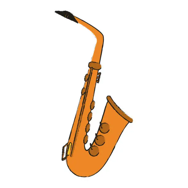 Vector illustration of saxophone musical instrument icon image