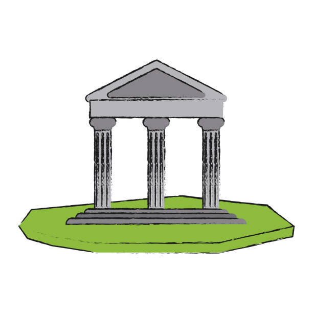 древнегреческое изображение иконы здания - pedestal column greek culture washington dc stock illustrations