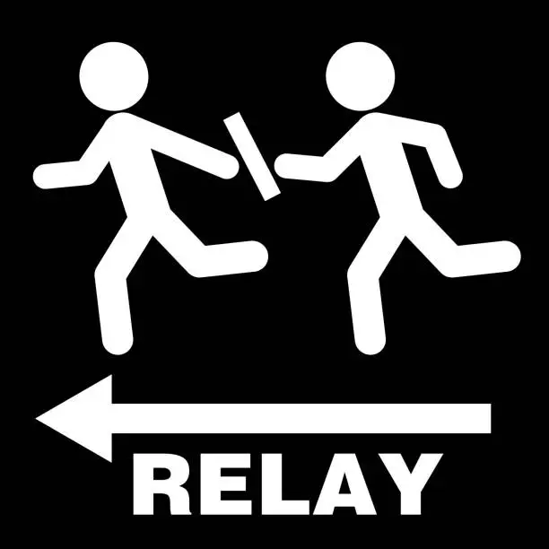 Vector illustration of relay race symbol icon.