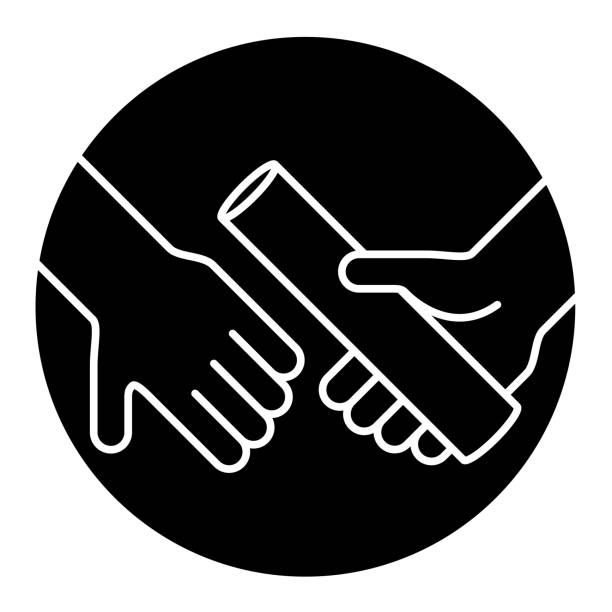 ikon simbol ras relai. - lari 100 meter foto ilustrasi stok