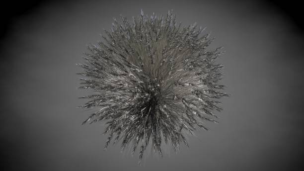 istock 3d rendering of an abstract reflective tree on a dark black background 867268292