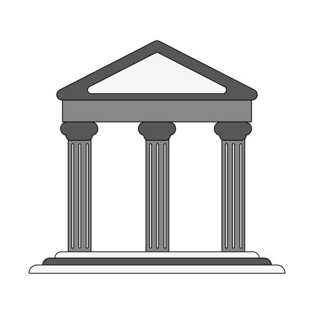 고 대 그리스 아이콘 이미지 - column pedestal greek culture washington dc stock illustrations