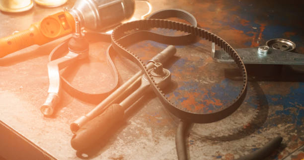 istock Various tools and spare parts on a dirty rusty table in an auto workshop 867280798