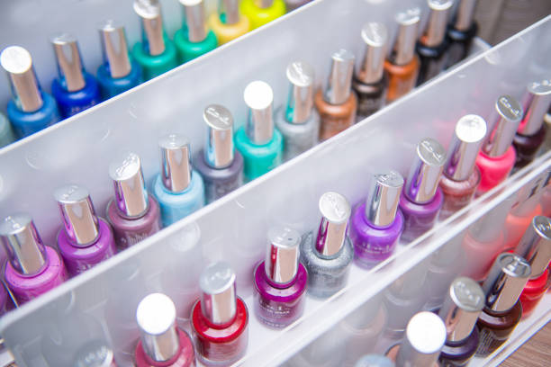 istock Multicolor nail polish bottle in nail salon 867284208