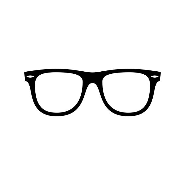 sonnenbrillen-symbol. schwarz, minimalistischen symbol isoliert auf weißem hintergrund. - brille stock-grafiken, -clipart, -cartoons und -symbole
