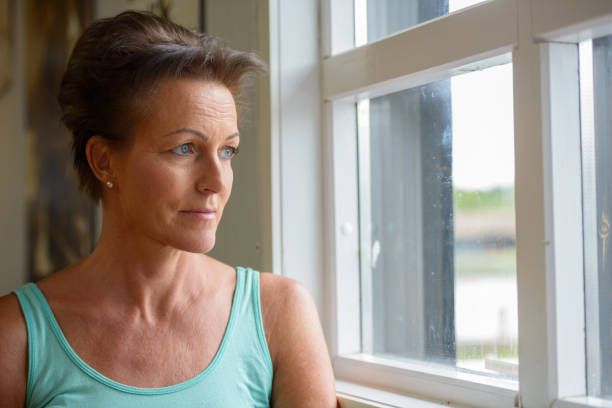 istock Mature beautiful woman relaxing inside the cottage restaurant 867301122