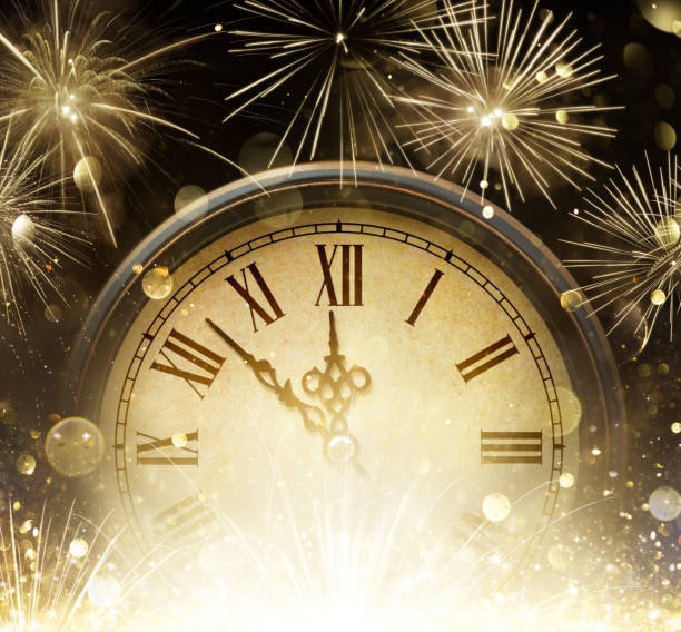 istock Waiting Midnight - Clock And Fireworks - Happy New Year 867301670
