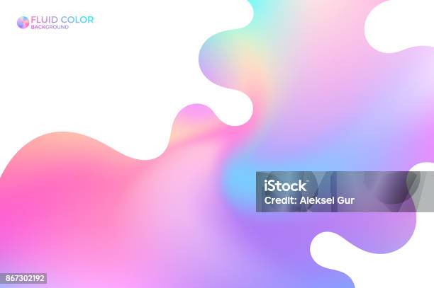 Liquid Paint Abstract Iridescent Background Stock Illustration - Download Image Now - Liquid, Backgrounds, Multi Colored