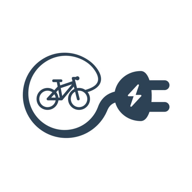 ilustrações, clipart, desenhos animados e ícones de bicicleta elétrica isolada linear vector ícone - human powered vehicle flash