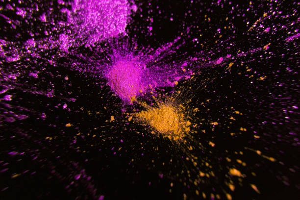 istock Colorful powdery splashes, top view 867308680