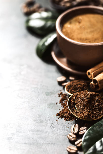 istock whole and grain roasted coffee seeds composition 867309398