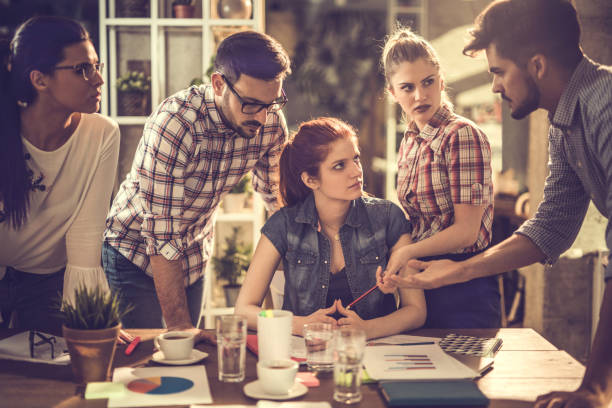 istock Young start up team discussing on a meeting at casual office. 867323804