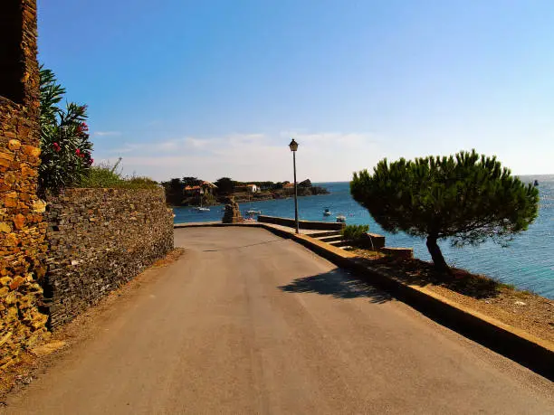 Photo of Maritime landscape from a street in Cadaques, Girona, Spain