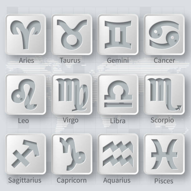 istock Gray 3D signs of zodiac.Horoscope set.Vector 867330080
