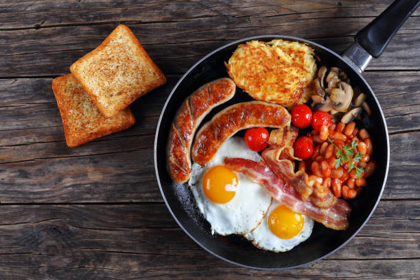 istock full english breakfast on frying pan 867339360