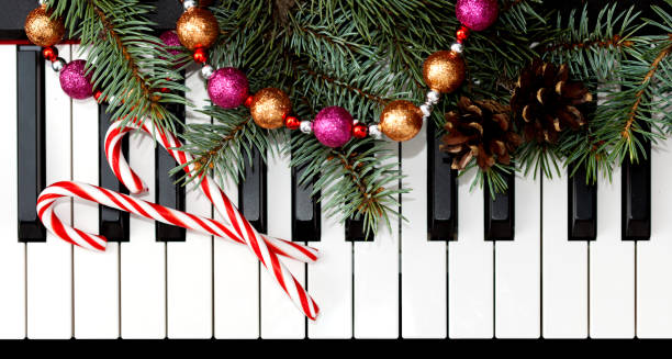 istock Christmas card with piano 867348282