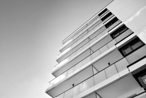 istock Modern,luxury apartment building. Black and white. 867348950
