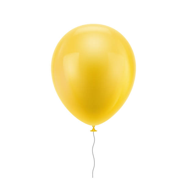 illustrations, cliparts, dessins animés et icônes de ballon jaune de réaliste - yellow balloon