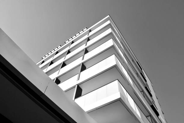 istock Modern,luxury apartment building. Black and white. 867352902