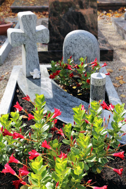 istock Grave design on a christian cemetery 867353176