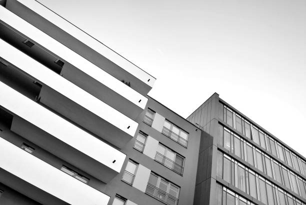 istock Modern,luxury apartment building. Black and white. 867353182