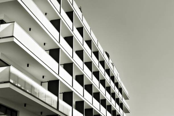 istock Modern,luxury apartment building. Black and white. 867353240