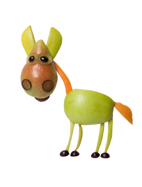 istock Horse made with apple and pear on isolated background 867356318