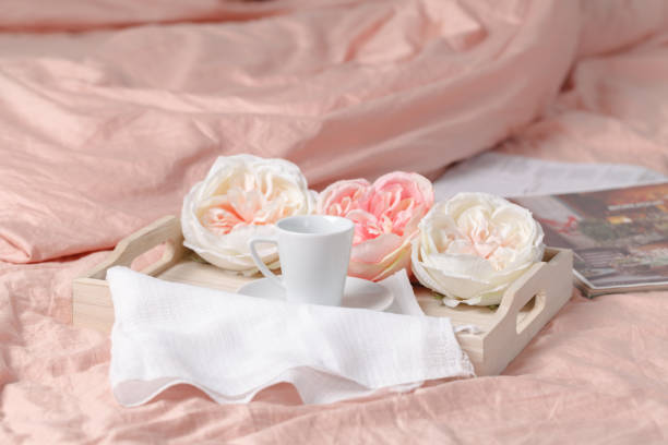 istock breakfast time in bed and free place and milk and bread and home interior 867363368