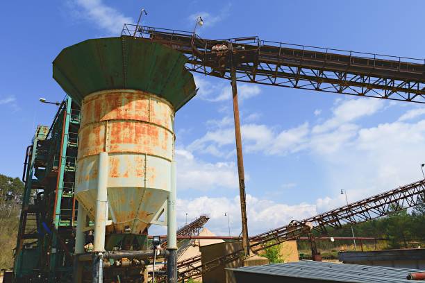 istock Quarry aggregate with conveyor belt. Construction industry. Horizontal  photo 867363684