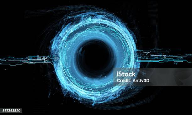 Power Circle Hologram Stock Photo - Download Image Now - Circle, Data, Vitality