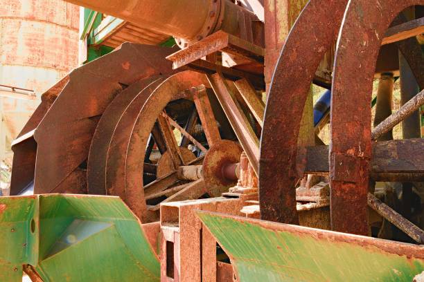 istock Rusty industrial machine. Rusty parts. Closeup. 867363872