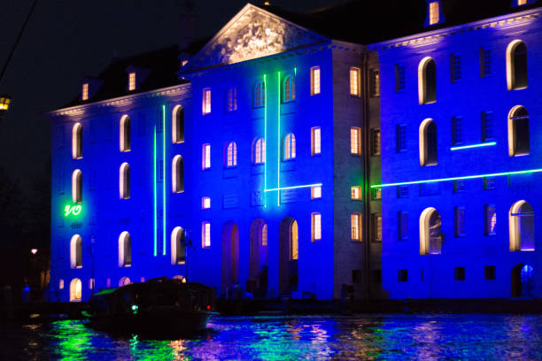 Amsterdam, Netherlands – January 14, 2017: Amsterdam Light Festival is a major tourist attraction, showing several light sculptures and illuminated artworks around the Canal Ring and the River Amstel.