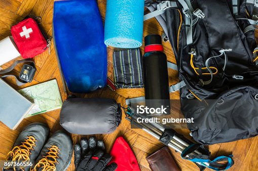 istock Equipment that would pack out on the trail. 867366556
