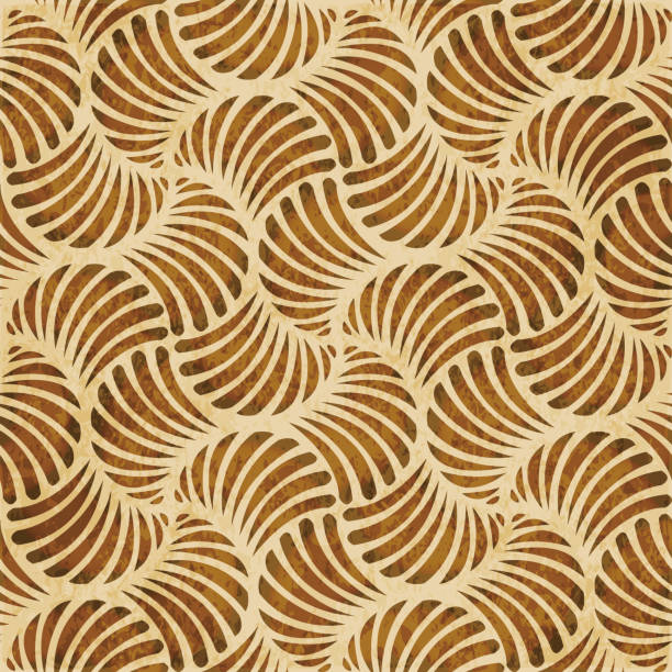 retro brązowa akwarela tekstura grunge bezszwowy wentylator tła seashell spiralny kształt krzywej - cork textured backgrounds circle stock illustrations