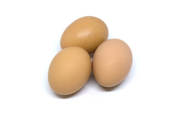 istock Organic Brown Eggs, Fresh Dairy Food Isolated on White 867374888