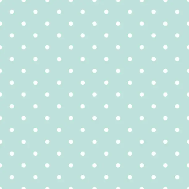 Vector illustration of Blue and white polka dot baby seamless vector pattern