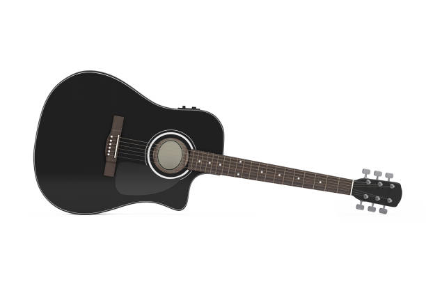 istock Black Wooden Acoustic Guitar. 3d Rendering 867383136