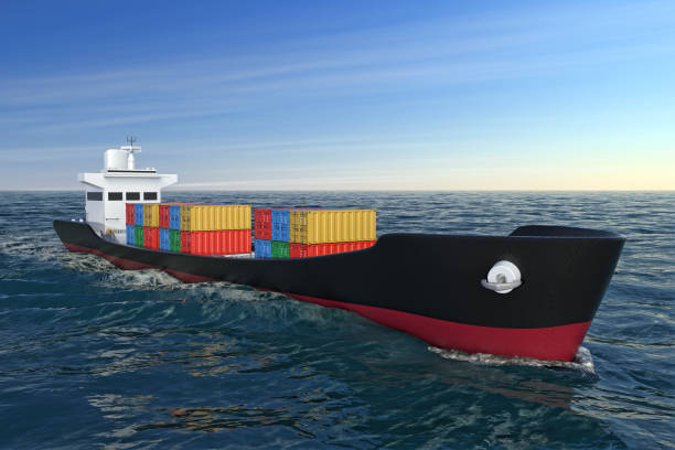 istock Business Logistic Concept. Tanker or Container Cargo Ship Moving in Ocean Water. 3d Rendering 867383666