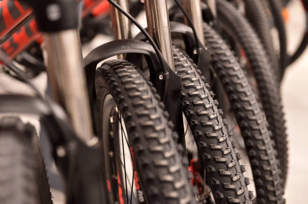 istock Mountain bike tires 867385972