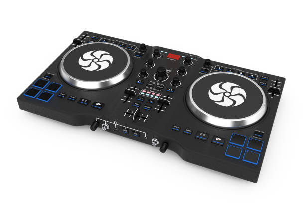 istock Black Modern DJ Set Turntable Mixer Equipment. 3d Rendering 867386500