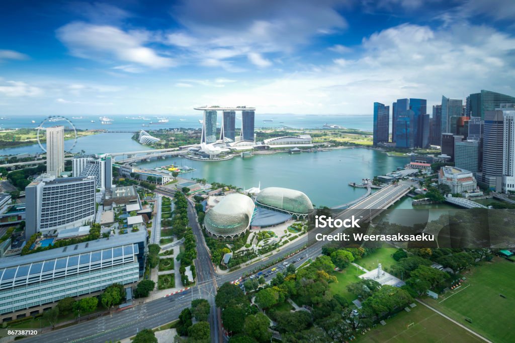 singapore skyline - Foto de stock de República de Singapur libre de derechos