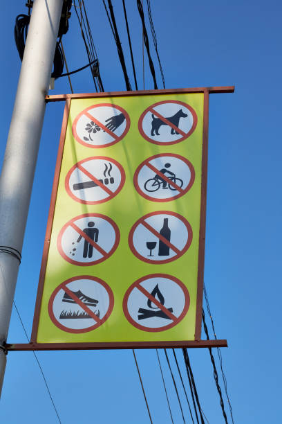 istock Signboard with prohibited symbols 867387420