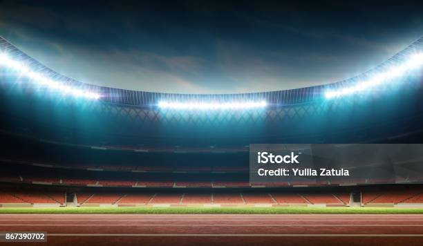 Track And Field Stadium Stock Photo - Download Image Now - Track And Field, Stadium, Track and Field Stadium