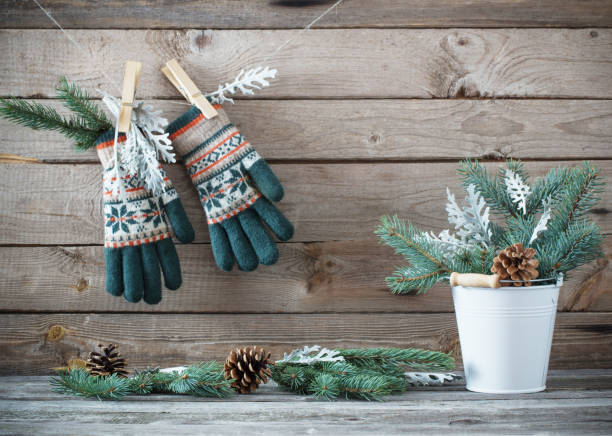 istock Christmas decorations on dark old wooden background 867390862