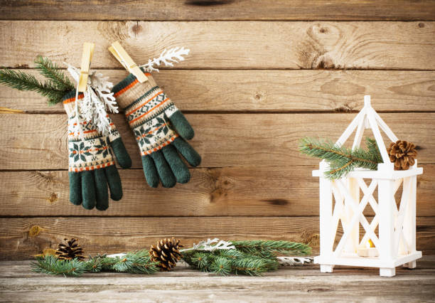istock Christmas decorations on dark old wooden background 867390904