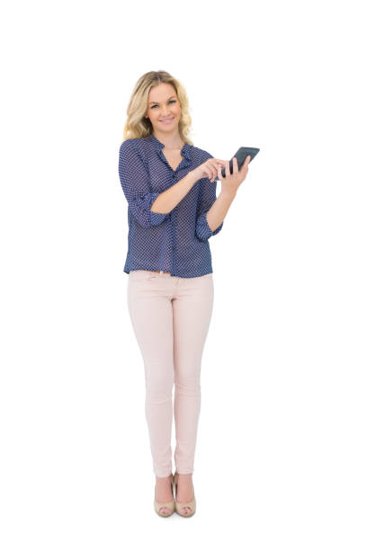 istock Cheerful pretty blonde holding calculator 867391636